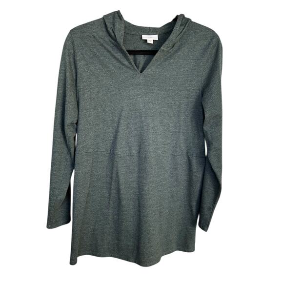 J. Jill Women's Lightweight Blue Heather Hoodie Size Medium - Picture 2 of 4